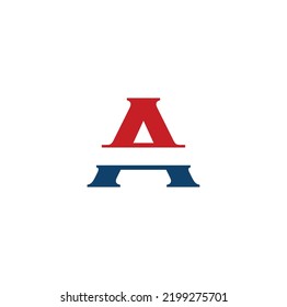 Letter A logo design. Template design. Vector Illustration.
