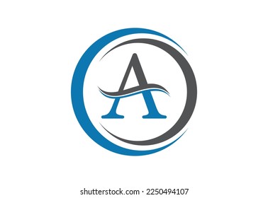 Plantilla de diseño de logotipo Carta A, ilustración de vector
