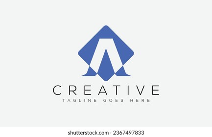 Plantilla de diseño de logotipo Carta A ilustración vectorial