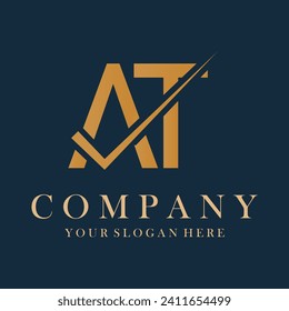 AT Letter Logo Design Template Vector. Creative initials letter AT logo concept.