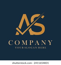 AS Letter Logo Design Template Vector. Creative initials letter AS logo concept.