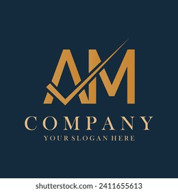 AM Letter Logo Design Template Vector. Creative initials letter AM logo concept.