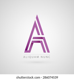 Letter A logo design template. Vector icon
