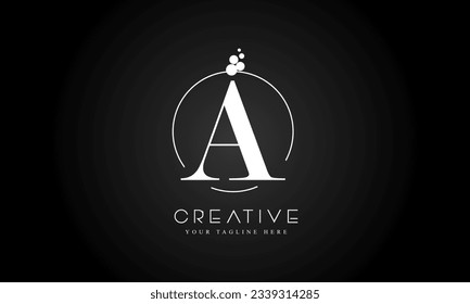Plantilla de diseño de logotipo de carta con círculo de colores y puntos blancos