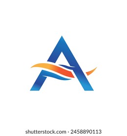 Letra A logo diseño Plantilla fondo blanco.