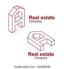 A letter logo design template,Real Estate Countryside Logo Design Template for Company. Building Vector