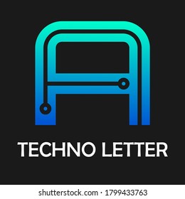 Letter a logo design template,Technology abstrakte Punktverbindung Kreuz-Vektorsymbol-Kreis-Logo
