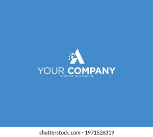 Letter A logo design template,Technology abstract dot connection cross vector logo icon circle logotype. Business corporate letter A logo design vector. Colorful letter A logo vector template.