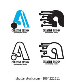 Plantilla de diseño de logotipo de carta A, tecnología, electrónica, digital, logotipo 

