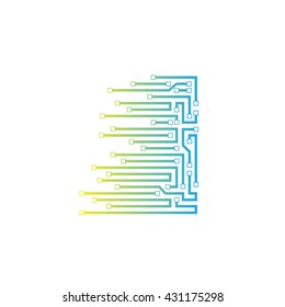 Letter I logo design template,technology,electronics,digital,logotype