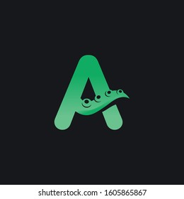 Letter A Logo Design with Tentacle Element