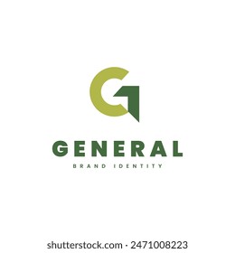 letter logo design that forms the letter G. with a geometric style, flat, without color gradations, with a neat shape in black and white, monochrome