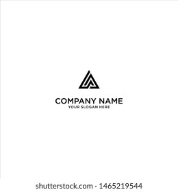 Letter A logo design triangle.