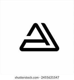 Letter A logo design with a triangle concept.