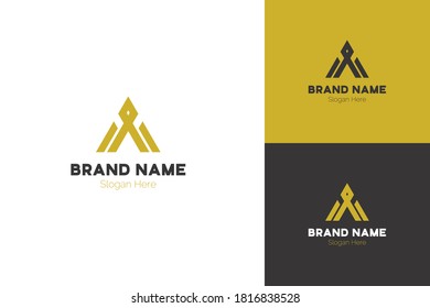 Un diseño de logotipo de carta. Diseño del logotipo del triángulo. Elemento para la identidad corporativa.
