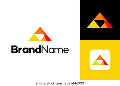 Letter A Logo design with triangle shape, Vector template abstract monogram symbol, Usable for business, technology, fashion, digital and Future vector creative logo.