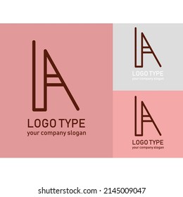 A Letter Logo Design Triangle Style, Vector logo template
