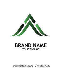 Letra Un diseño de logotipo con estilo de línea único