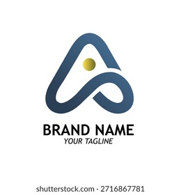 Letra Un diseño de logotipo con línea única