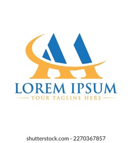 Logo-Design des AM Letter einzigartig und modern