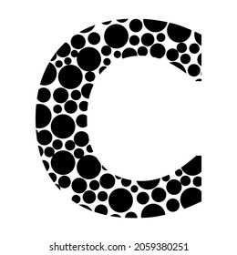 Letter logo design. Uppercase letters. Black circle texture.