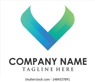 Letter Logo Design V Template with Colors