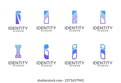 Letter I logo design for various types of businesses and company. Modern, geometric letter I logo