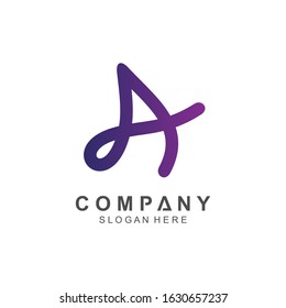 Letter a logo design vector