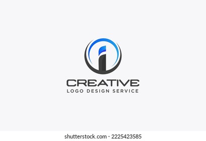 Letter i logo design vector