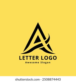 Letra A Logo. Un Vector de diseño de cartas