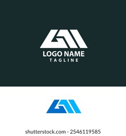 letter AM logo design vector