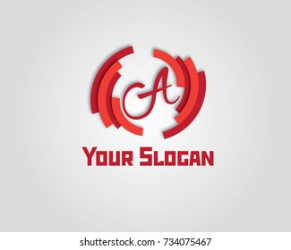 A Letter Logo Design Vector. 3D Icon Illustration.