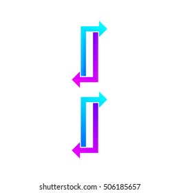 Letter I logo design vector. Arrow sign.Business symbol