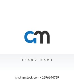 am letter Logo. Letter Design Vector with blue and Black Colors.