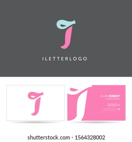 I letter logo design vector with Business card template