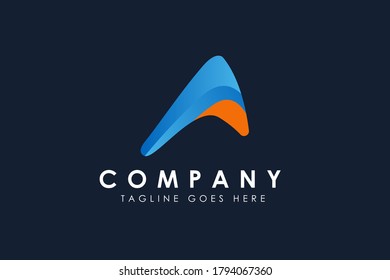 Diseño de logotipo Carta A, logotipo digital para empresas vectoriales