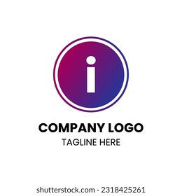 Letter i Logo. i Letter Design Vector with Circle and gradient