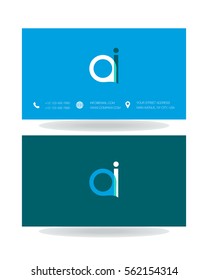 A & I Letter logo design vector element with Business card 