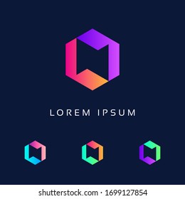 ‍N Letter Logo Design Vector, Emblem, Creative Symbol Icon design. Colorful abstract logo template for Company, negative space N Letter