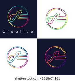 Letter A Logo. A Letter Design Vector, A gradient logo
