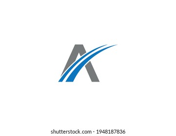 A letter logo design vector icon template with white background