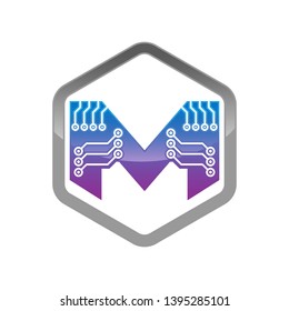 letter logo design vector illustration template, M letter logo vector