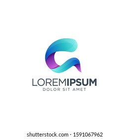 Letter A Logo Design vector illustration, colorful logo