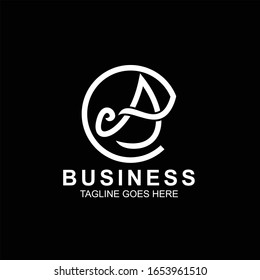 Letter A logo design vector illustration with circle concept