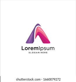 letter A logo design vector illustration, Abstract Letter A Colorful Logo