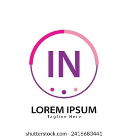 letter IN logo. IN logo design vector illustration for creative company, business, industry