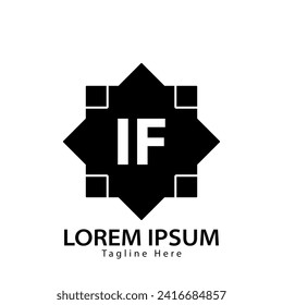 logotipo IF de letra. Diseño de logotipo IF ilustración vectorial para empresa creativa, empresa, industria