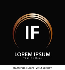 logotipo IF de letra. Diseño de logotipo IF ilustración vectorial para empresa creativa, empresa, industria