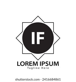 logotipo IF de letra. Diseño de logotipo IF ilustración vectorial para empresa creativa, empresa, industria
