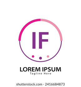 logotipo IF de letra. Diseño de logotipo IF ilustración vectorial para empresa creativa, empresa, industria